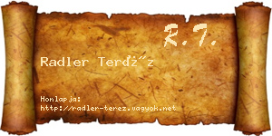 Radler Teréz névjegykártya